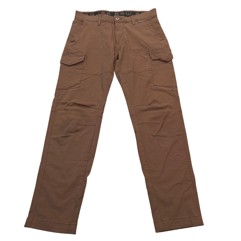 Projek Raw Cargo Pants Mens 32x28 Classic Fit Brown Rayon Stretch Utility